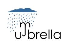 the word ubrella with rain coming out of it