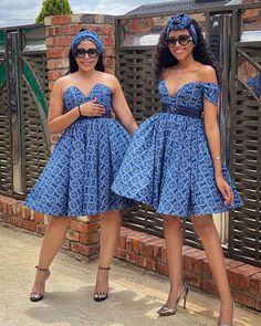 Ankara Flared Dress, Tswana Traditional Dresses, Shweshwe Wedding Dresses