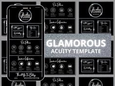 the glamorous acutty template is displayed on an iphone