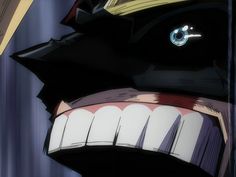 an anime character with his mouth open