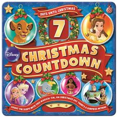 the dvd cover for 7 christmas countdowns from disney's animated movie, seven days until christmas