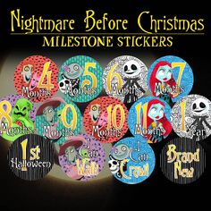 the nightmare before christmas mickey mouse stickers are available in many different colors and designs