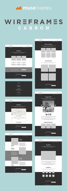 the wireframes carbon website design