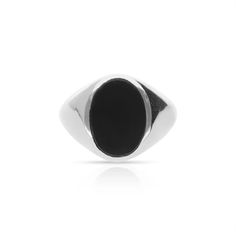 This stylish black onyx signet ring is crafted from solid brass, featuring a unique oxidation finish and a simple yet classic design. An ideal choice for those searching for an eye-catching accessory that is sure to complement any outfit! Modern Onyx Signet Ring With Polished Finish, Modern Black Signet Ring With Polished Edges, Minimalist Black Engraved Ring, Classic Black Rings With Polished Edges, Minimalist Onyx Signet Ring For Formal Occasions, Minimalist Onyx Signet Ring For Formal Events, Timeless Onyx Signet Ring With Polished Finish, Minimalist Black Enamel Onyx Ring, Minimalist Onyx Ring With Black Enamel