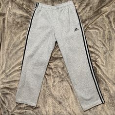 Adidas Brand Grey Sweatpants With The Three Stripes In Black. Straight Leg Cut. Size M Comfy & Chic Active/ Lounge Wear For Every Day. Perfect Used Condition. Nwot. No Visible Flaws. Workout Sweatpants, Adidas Grey, Adidas Joggers, Adidas Brand, Comfy Chic, Grey Sweatpants, Adidas Pants, Grey Adidas, Adidas Women