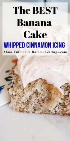 the best banana cake with whipped cinnamon icing