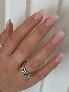 Multicolor  Collar    Color Nails Embellished   Beauty Tools Slender Square Nails, Classic Nails Acrylic Classy Simple, Business Classy Nails, Nails Square Long Summer, Long Square Round Nails, Milky Baby Pink Nails, Square Engagement Nails, Acrylic Nails That Look Natural, Square Nails Plain Color