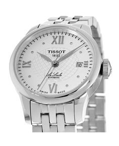 Brand New Authentic Tissot Le Locle Automatic Silver Dial Steel Women's Watch Model T41.1.183.16. Stainless Steel case with Stainless Steel watch band. Deployment with Push Button clasp. Dial description: Grey Hands and Diamond/Roman Numeral hour markers with minute markers around the outer rim on a Silver dial. Automatic movement. Powered by Tissot Caliber ETA 2671 engine with 38 hours power reserve. Watch functions: Date, Power Reserve, Hour, Minute, Second. Scratch Resistant Sapphire crystal. Elegant White Gold Watch With Date Indicator, Elegant Silver Watch With Date Indicator, Elegant Silver Watch Accessories With Chronometer, Elegant Silver Watch Accessories With Date Indicator, Elegant Automatic White Gold Watch Accessories, Elegant White Gold Automatic Watch Accessories, Elegant White Gold Watch Accessories With Date Indicator, Elegant Round Watch With Date Indicator, Tissot Le Locle