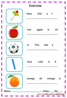 an exercise worksheet for kids to learn how to read the words in english