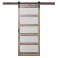 36 in. x 84 in. 5 Equal Lites with Frosted Glass Ash Gray Interior Sliding Barn Door Slab with Hardware Kit - Super Arbor Masonite Doors, Double Sliding Barn Doors, Wood Barn Door, Sliding Door Design, Interior Sliding Barn Doors, Barn Door Kit, Rustic Hardware, Privacy Glass, Doors And Hardware