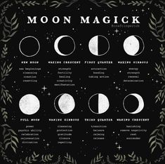 Moon Phase Chart, Witch Things