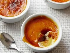 three white bowls filled with different types of sauce