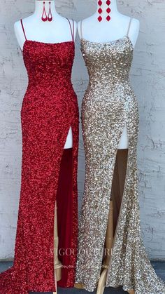 Mermaid Evening Dress, Custom Prom Dress, Mermaid Sequin, Looks Party, Long Evening Gowns, Red Sequin, Mermaid Evening Dresses, Dress Spaghetti