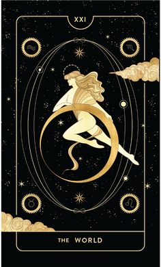 a tarot card with an image of a woman in the moon and stars on it