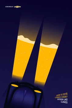 a poster with two glasses of beer on it