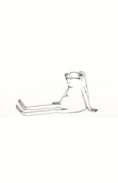 a drawing of a frog sitting on the ground