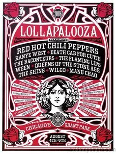 an old poster for the chicago opera's red hot chili peppers, which is on display