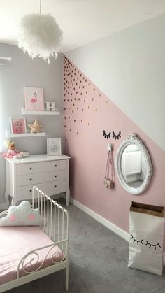 Toddler Girl Bedroom Paint Ideas, Girls Bedroom Paint Ideas, Girl Toddler Bedroom, Girls Bedroom Ideas Toddler, Teen Bedroom Ideas, Cool Teen Bedrooms, Baby Mirror, Toddler Bedroom