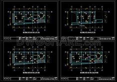 architectural drawings showing the various sections of an office building, including windows and door frames