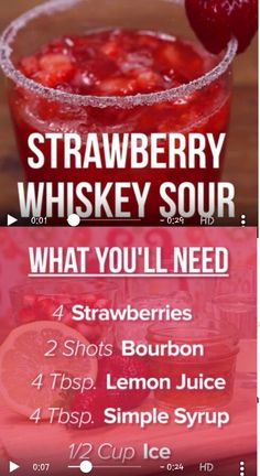 a recipe for strawberry whiskey sour