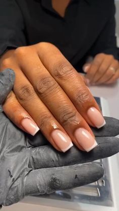 Female Nails, Neutral Nails Acrylic, French Tip Acrylic Nails, Short Square Acrylic Nails, Short Acrylic Nails Designs, Neutral Nails, Girls Nails, Square Acrylic Nails