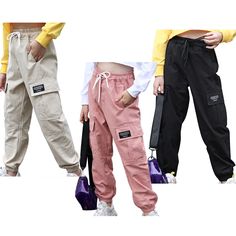 Dance Sweatpants, Girls Harem Pants, Fashion Cargo Pants, Girls Cargo Pants, Bell Bottom Trousers, Casual Cargo Pants, Jogger Pants Casual, Girls Joggers, Girls Swimwear