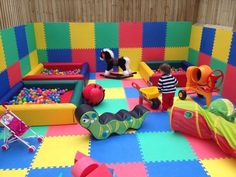 children playing in an indoor play area