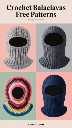 Stay warm this winter with 12 free crochet balaclava patterns! Discover cozy and stylish designs perfect for cold weather. Crochet Owl Beanie, Crochet Face Covering, Crochet Helmet Pattern Free, Crochet Ball Cap Ear Warmer Free Pattern, Baclava Crochet Patterns, Crochet Baklava Free Pattern, Crochet Face Mask Pattern Free, Crochet Balaclava Free Pattern, Free Balaclava Crochet Pattern