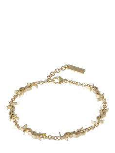 Gold-colored brass. Adjustable clasp closure with logo charm detail Ysl Bracelet, Saint Laurent Bracelet, Bracelets And Charms, Charm Earrings, Accessories Bracelets, Hair Jewelry, Body Jewelry, Bracelet Watch, Yves Saint Laurent