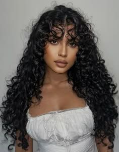 Curly Wig With Bangs, Shaggy Haircuts, Curly Hair Photos, Virgin Hair Wigs, Glueless Wigs, Curly Hair Styles Easy, Curly Human Hair Wig, Curly Hair With Bangs, Wig With Bangs