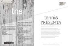 a brochure with an image of tennis rackets on the front and back cover