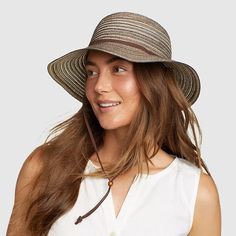 Women's Packable Straw Hat - Wide Brim | Eddie Bauer Outlet Lightweight Curved Brim Bucket Hat For Vacation, Lightweight Bucket Hat With Curved Brim For Vacation, Lightweight Short Brim Bucket Hat For Vacation, Lightweight Packable Bucket Hat For Beach, Lightweight Adjustable Fit Summer Bucket Hat, Casual Packable Straw Hat For Outdoor, Lightweight Brimmed Sun Hat For Outdoor, Lightweight Visor Bucket Hat For Beach, Lightweight Casual Straw Hat For Outdoor