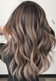 Light Bolyoge On Brown Hair, Hair Ideas For Haircuts, Long Hair With Highlights Blonde, Brown Hair With Really Blonde Highlights, Rich Brown Ombre Hair, Ash Brown Balayage Shoulder Length, Ashley Brown Hair, Hair Color For Growing Out Roots, Lived In Mushroom Brown