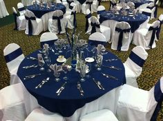 tables and chairs are set up for a banquet