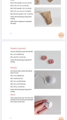 the instructions for crochet and knitting are shown in this page, which shows how to