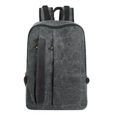 This Mens 14 Inches Laptop Canvas Backpack is perfect for carrying your laptop and other everyday items. It is made from high-quality cotton canvas and features adjustable straps, 2 front zipper pockets, and plenty of room for your laptop, books, and other items. It is lined with leather for added durability. Its rugged design and durability make it a great choice for any adventure.     ITEM DETAILS  Item Type: Backpacks 
Lining Material: Polyester 
Interior: Interior Compartment,Computer Interlayer,Interior Zipper Pocket,Cell Phone Pocket 
Closure Type: Zipper 
Main Material: Canvas 
Size:43 x 30 x 16 cm, fit 14 inches laptop 
Style: Casual Large Capacity Cotton Backpack For Back To School, Back To School Large Capacity Cotton Backpack, Functional Cotton Canvas School Bag, Casual Gray Canvas Bag For School, Casual Rectangular Canvas Backpack, Casual Canvas Backpack In Rectangular Shape, Casual Canvas Backpack With Zipper Pocket, Functional Canvas School Bag, Gray Backpack With Zipper Closure