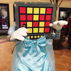 a costume made to look like a rubix cube with hands and fingers on it