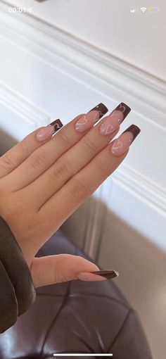 Brown Acrylic Nails, Sassy Nails, Grunge Nails, Basic Nails, French Tip Acrylic Nails, Her Nails, Classy Acrylic Nails, Nails 2023, Acrylic Nails Coffin Short