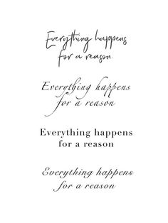 an envelope with the words everything happens for a reason