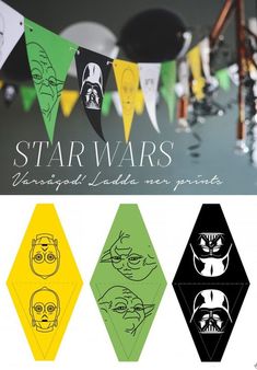 star wars party decorations with different colors and designs