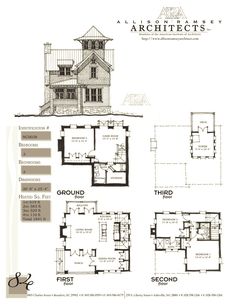 an architectural drawing shows the floor plans for two story houses