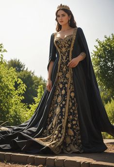 Warrior Princess Aesthetic, Crystal Blue Eyes, Dark Black Hair, Game Of Thrones Outfits, Ottoman Dress, Medieval Clothing, Look Older, Princess Aesthetic, 2 Girl