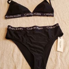 Calvin Klein Bikini Set. Xl Top M Bottom Calvin Klein Swimwear For Swimming, Calvin Klein Swimwear For Summer, Calvin Klein Swimwear For Summer Pool, Calvin Klein Black Swimwear For Beach, Calvin Klein Summer Swimwear For Pool, Calvin Klein Swimwear For Summer Beachwear, Calvin Klein Beachwear Swimwear For Summer, Calvin Klein Summer Poolside Swimwear, Calvin Klein Summer Beachwear Swimwear