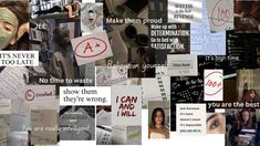 collage of images with words and pictures on them