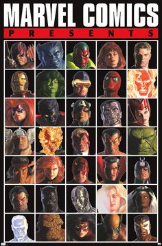 the cover to marvel comics presents, featuring many different characters and their names on them