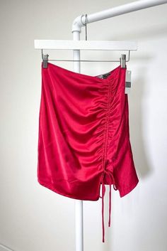 Bryleigh Ruched Mini Skirt Red, Mini Skirt by ReFine | LIT Boutique Kali Uchis Outfit Ideas, Ruched Mini Skirt, Boss Babe, White Skirts, Long Sleeve Crop Top, Summer Sale, Red Color, Final Sale, Mini Skirt