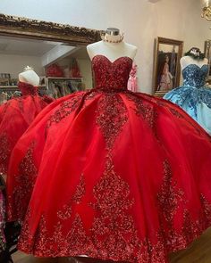 Red Ball Gowns, Charro Quinceanera Dresses, Red Quince, Sequin Ball Gown, Quinceñera Dresses, Red Ball Gown, Red Quinceanera Dresses