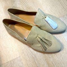 Poly Upper. Polyurethane Lining. Synthetic Sole. Import. Online Exclusive. Loafers With Tassels, Flat Shoes Women, Loafer Flats, Tassels, J Crew, Loafers, Women Shoes, Cream, Boots