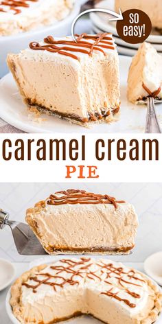 this caramel cream pie is so easy to make