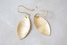 Gold Leaf Earrings Gold Marquise Earrings Hammered Brass - Etsy Leaf Earrings Gold, Marquise Earrings, Gold Leaf Earrings, Platinum Wedding Rings, Hammered Brass, Platinum Wedding, Brass Earrings, Plant Life, Leaf Earrings